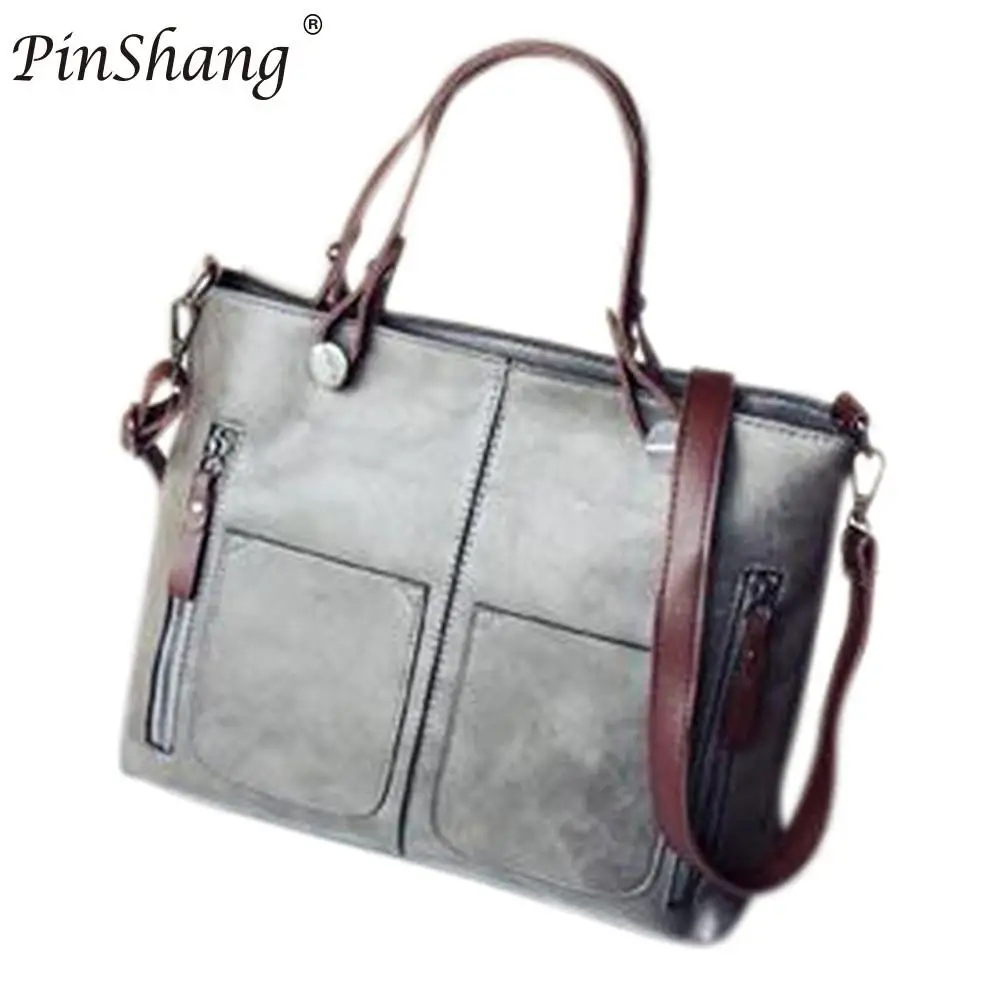 

PinShang Women PU Leather Fashionable Retro Satchel Cross Body Bag Portable Single-shoulder Bag Handbag Fashion Female ZK30