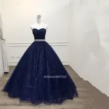 Robe De Mariage шикарное роскошное темно-синее вечернее платье принцессы, сделанное Vestido De Noiva