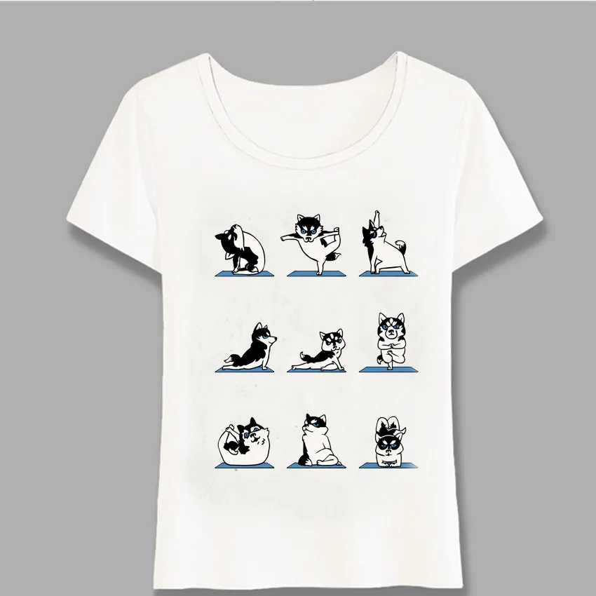 

No Bad Husky Exercise T Shirt Women t-shirt Lady Fashion T-Shirt Funny Dog Design Casual Female Tops Girl Lovely Tees Harajuku