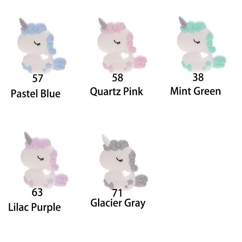 Bpa Free 10pc Cute Dinosaur Silicone Baby Teether Pendant Teething Necklace Koala Dragon Food Grade Nursing Gift Unicorn Raccoon