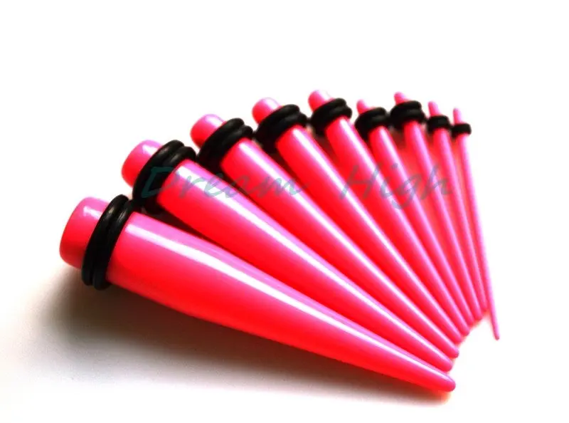 Pink Color Ear Piercing Taper Stretcher Plug Earring Stretching