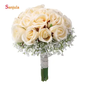 

PE Handmade Flowers Bouquet Wedding Acccessories 2019 Romantic Flowers with Gypsophila Wedding Bouquet ramo de novia WB29