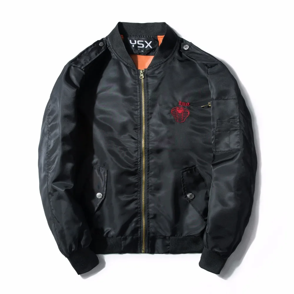  2018 Men's Military Flight Bobmer Jacket Fashion Design Embroide Serpentine Spring Jacket Coat Men'