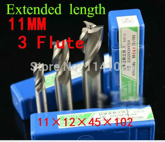 

5pcs /set 11mm three3 Flute HSS & Aluminium Extended End Mill Cutter CNC Bit Milling Machinery tools Cutting tools.Lathe Tool