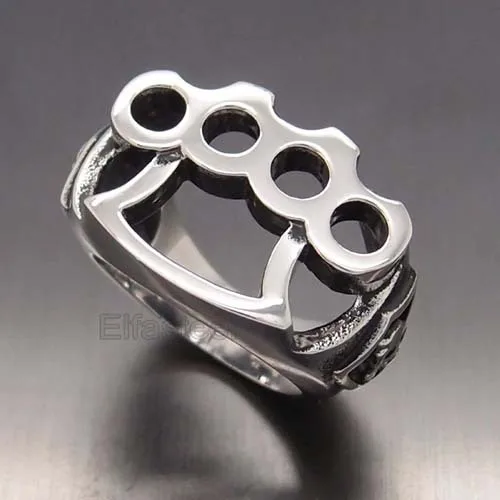 Men's Skull Knuckle Duster 316L Stainless Steel Ringin Rings from Jewelry & Accessories on