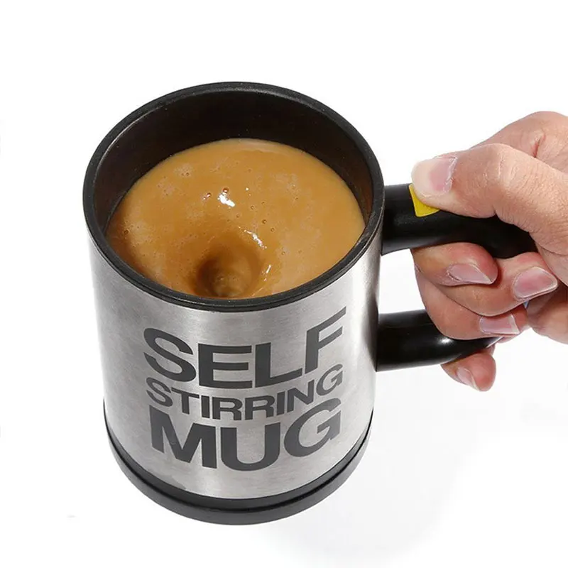 Novelty Stainless Steel Automatical Electric Self Stirring Mug Coffee Tea Milk Mixing Drinking Auto Cup