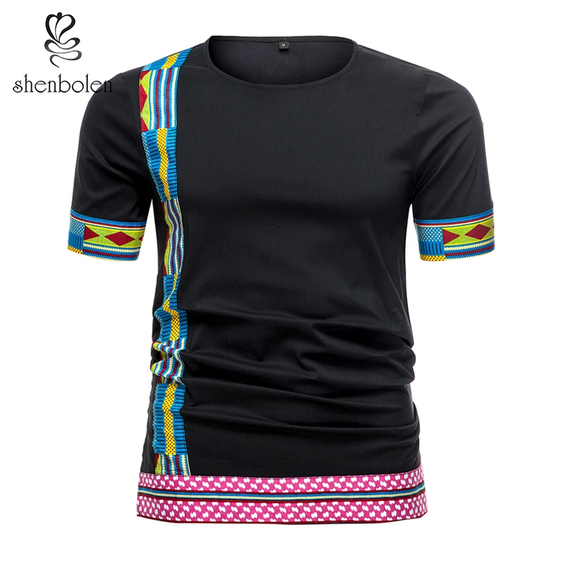 

Shenbolen African men's Shirt Summer Fashion Tradition Dashiki top Wax Fabric Print Man Clothing Short Sleeve Shirt