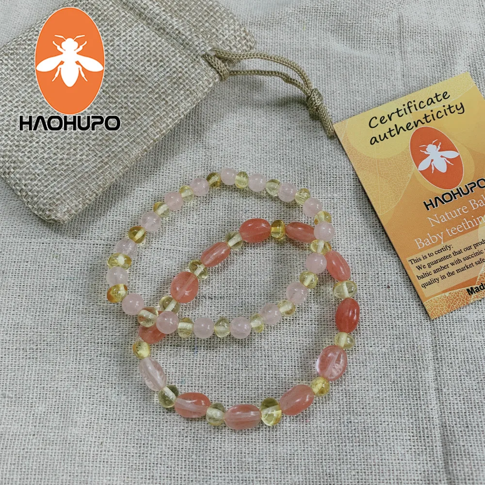 HAOHUPO Янтарный эластичный браслет для ребенка ювелирные изделия взрослых подарки