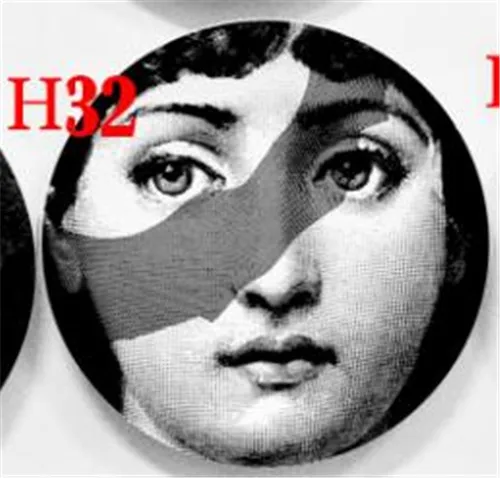 Новые керамические тарелки Fornasetti для украшения дома, фарфоровые настенные художественные тарелки, 8 дюймов - Цвет: 32