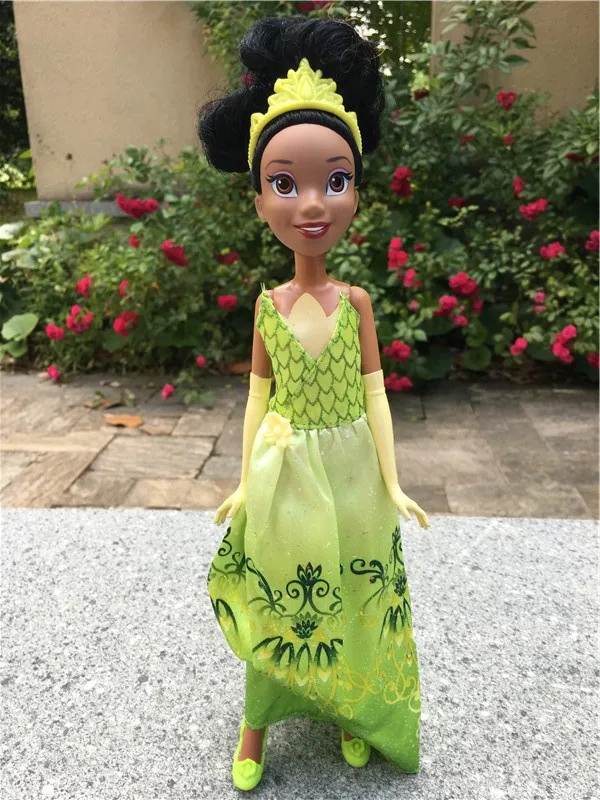 Disney Princess Royal Shimmer 1" куклы Аврора/Золушка/Мулан/Жасмин/Мерида/Тиана/Ариэль/Pocahontas/Белль/Эльза/Рапунцель без коробки - Цвет: Tiana