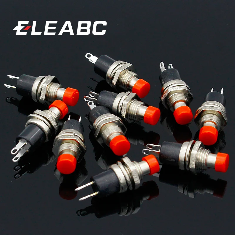 

10pcs NO Normally Open Mini Momentary Spring Return Push Button Switches Red