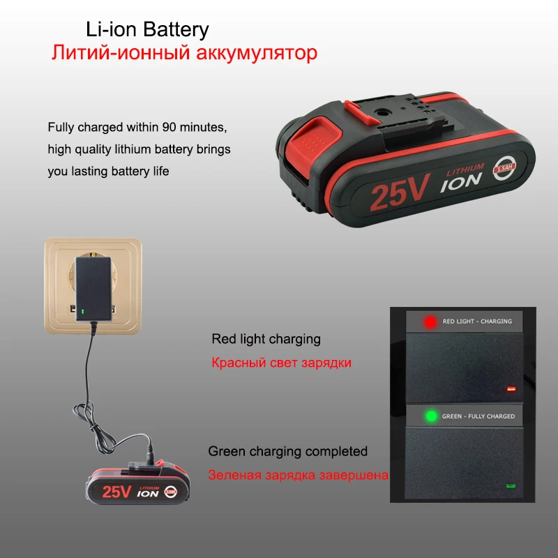 Cena 25V bezprzewodowy wkrętak elektryczny wiertarka akumulatorowa wkrętarka akumulatorowa z 2 narzędziami moc baterii