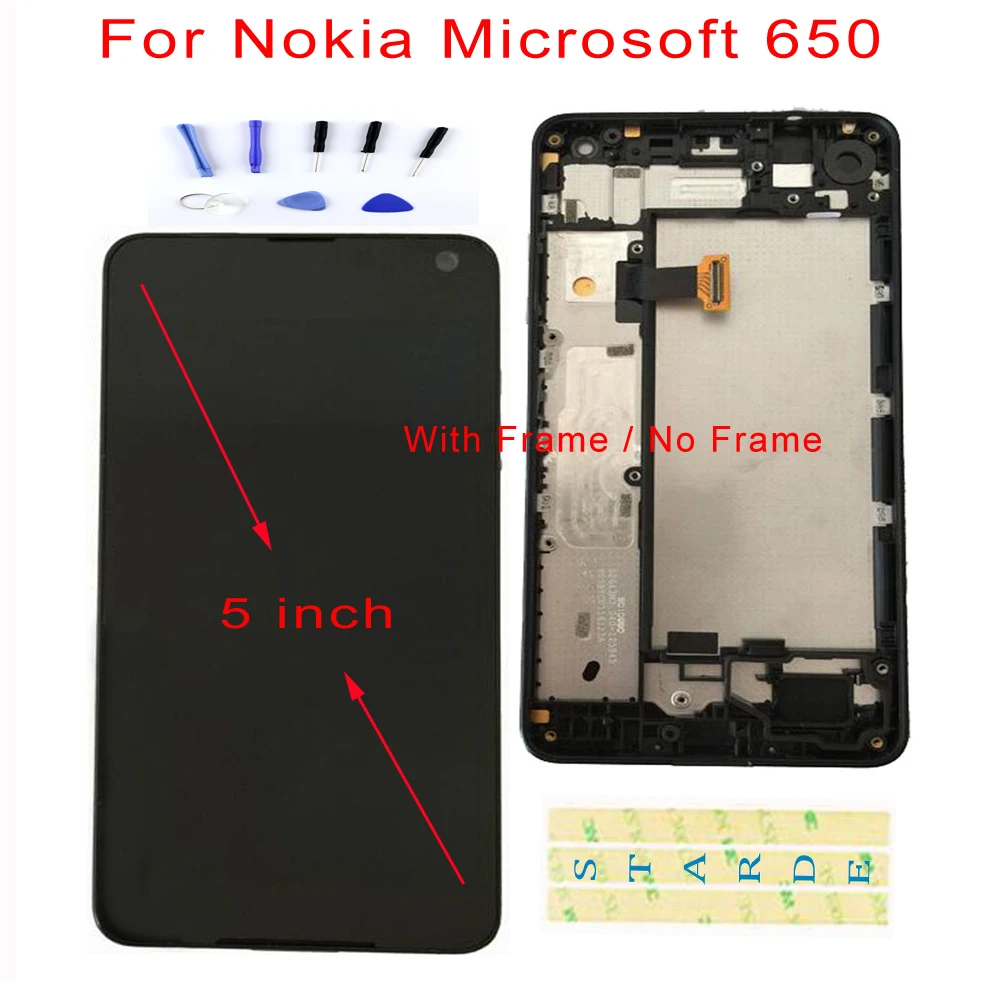 

STARDE Replacement LCD For Nokia Microsoft 650 LCD Display Touch Screen Digitizer Assembly Frame 5"
