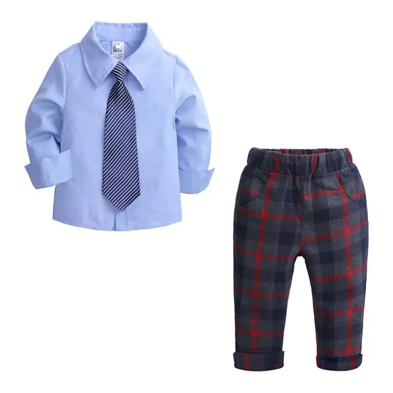 

Europe and United States Toddler Children Christmas Outfits Kids Boy Clothes Set Straps Trousers Boys Gentleman Suit Sets