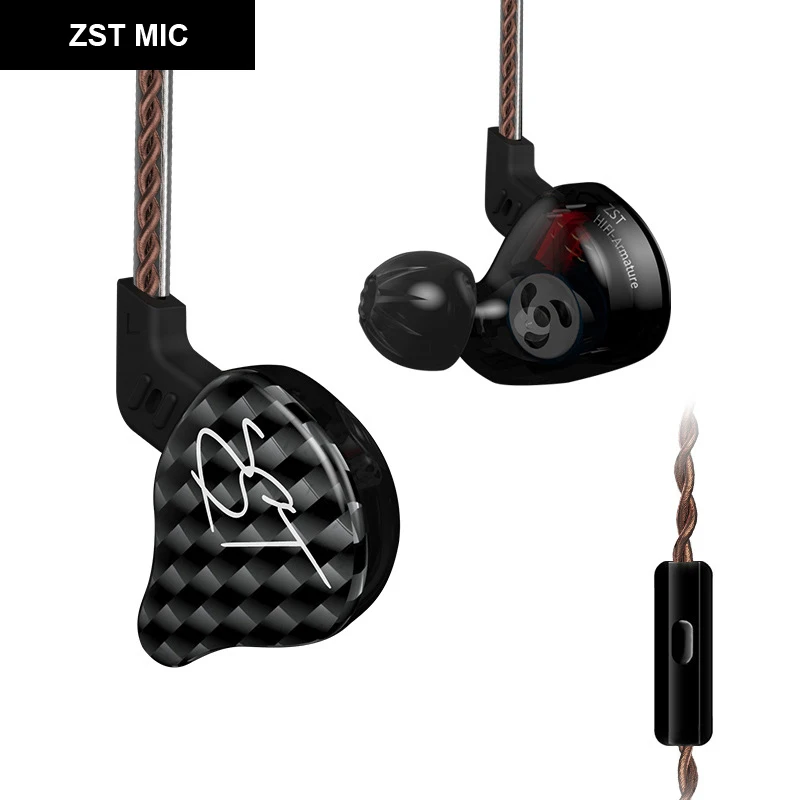 KZ ZST HiFi KZ ограниченная версия спортивные Bluetooth наушники беспроводные наушники для телефона 3,5 мм проводные наушники с микрофоном арматура - Цвет: Wired with Mic
