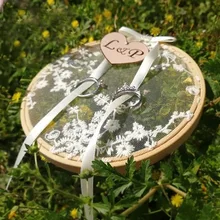 1 шт. в партии пользовательское имя Белый Круглый кружевной дизайн Свадебное предложение подушечка под кольцо для помолвки кольца держатель для носителя Оригинальное кольцо Подушка