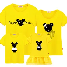 2017 summer family matching clothes father mother and son casual cotton T-Shirt mother and daughter matching outfits Cartoon