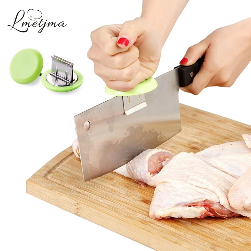 LMETJMA Kitchen Chopping Booster Stainless Steel Knife Cap Cut Fish