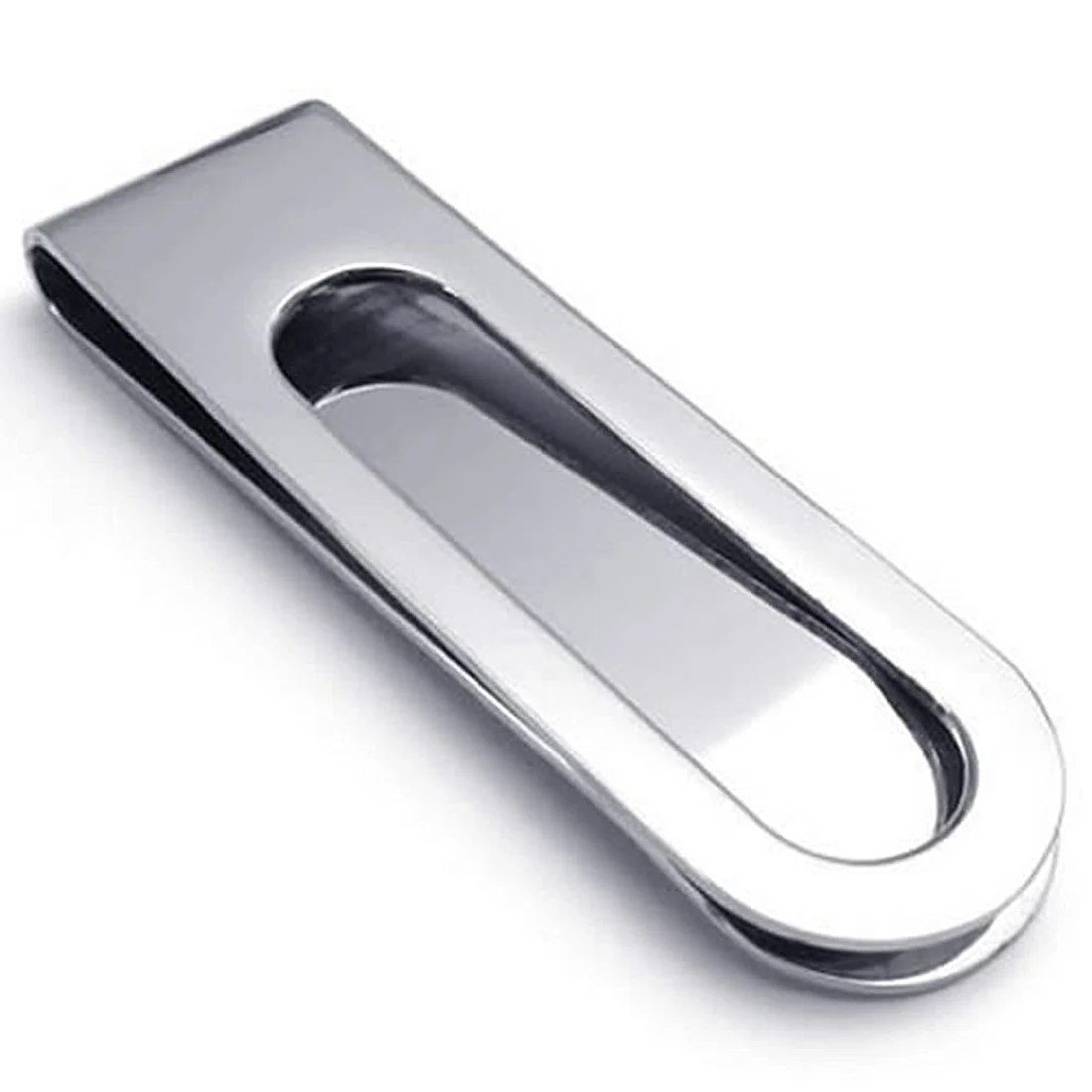 

5) Men Women Classic Stainless Steel Jewelry Money Clip - Silver 5.2 * 1.6cm