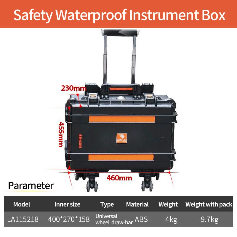 LAOA усиленный ударопрочный и водонепроницаемый портативный ящик для инструментов тележка для инструментов фиксированный чехол для колеса