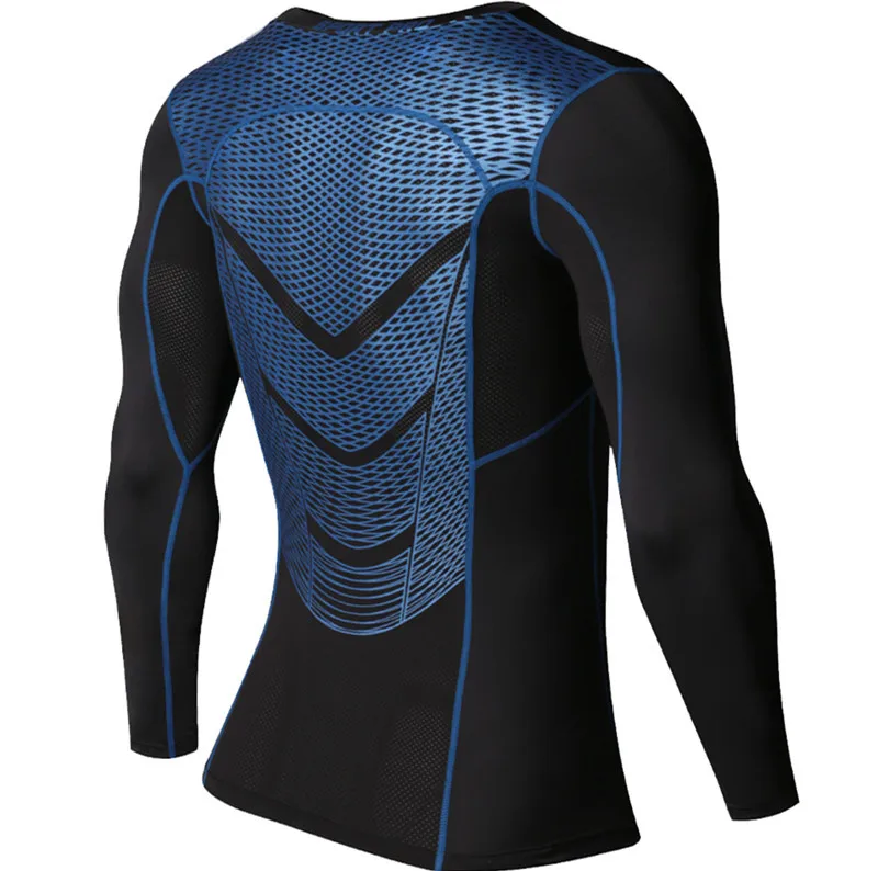 Мужской спортивный костюм Rashguard футболка с длинным рукавом компрессионная