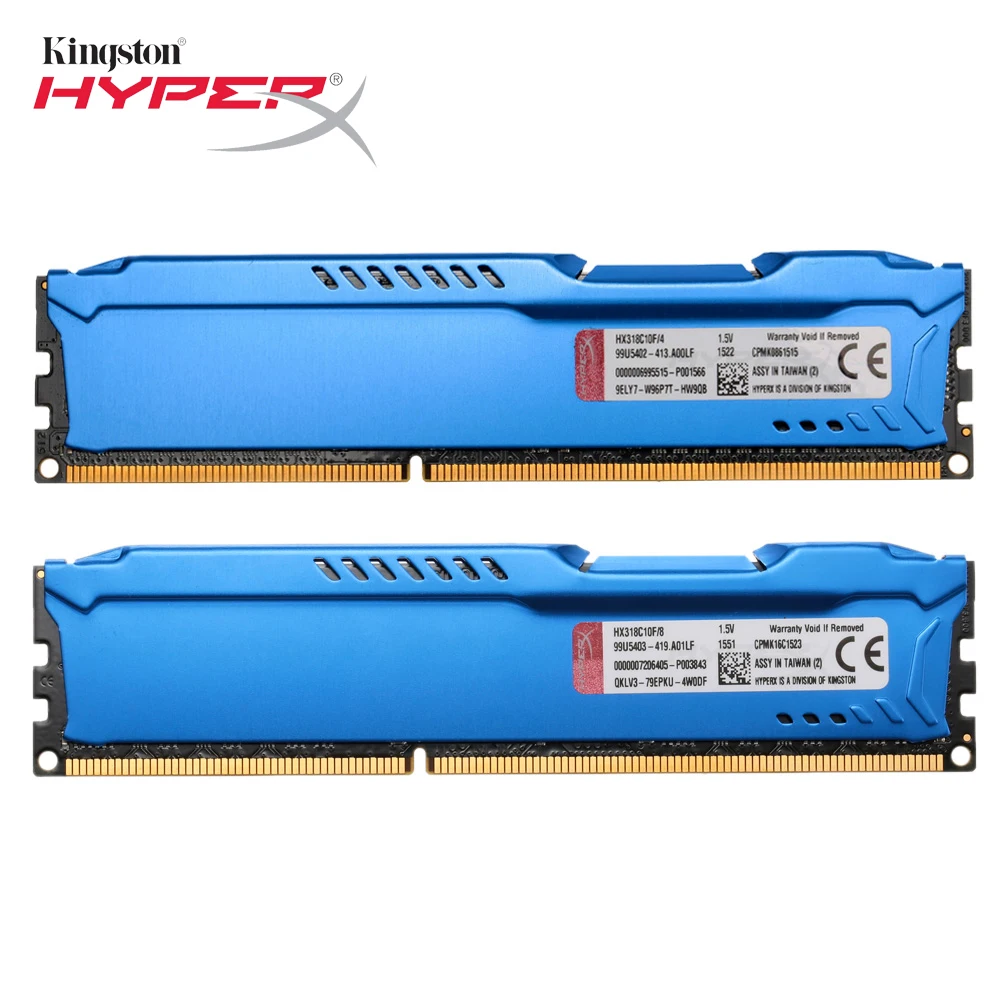 Оперативная память Kingston DDR3 HyperX New FURY Memoria DIMM DDR3, 4 ГБ, 8 ГБ, 1866 МГц, CL10, 1,5 в, одинарная DDR3 для настольных ПК, игровая память