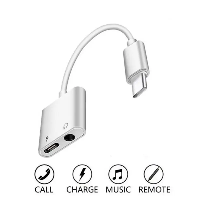 2 in 1 Type-C Converter USB C to 3.5mm Stereo Earphone Digital Audio Fast Charging Adapter For iPad Pro Huawei P20 Xiaomi | Электроника