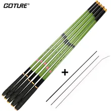 Goture телескопическая карбоновая удочка 3,6 м-7,2 м Фидер карповая Удочка ручное удилище стручка с запасными тремя наконечниками