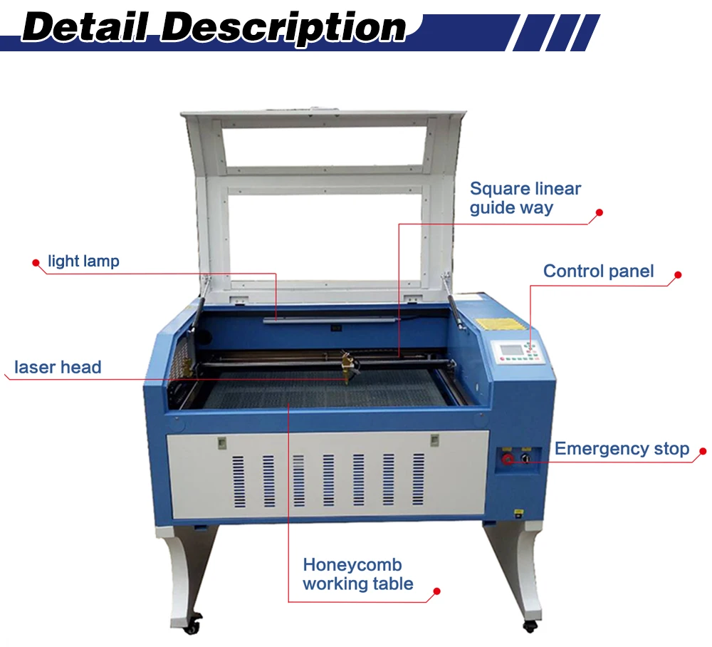 TS6090 cnc co2 аппарат для лазерной порезки 100 W W2 reci система управления RUIDA высокой точности 3d кристалльная Лазерная Внутренняя гравировка машина