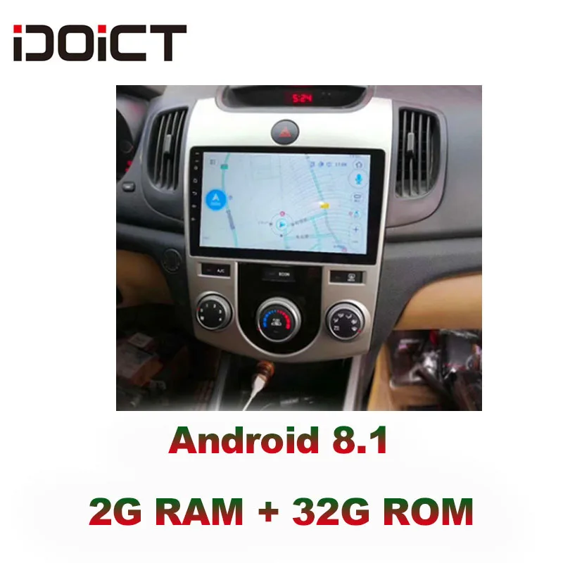 Discount IDOICT Android 8.1 IPS  2G+32G  Car DVD Player GPS Navigation Multimedia For KIA Forte Cerato Radio 2007 radio  car stereo 2