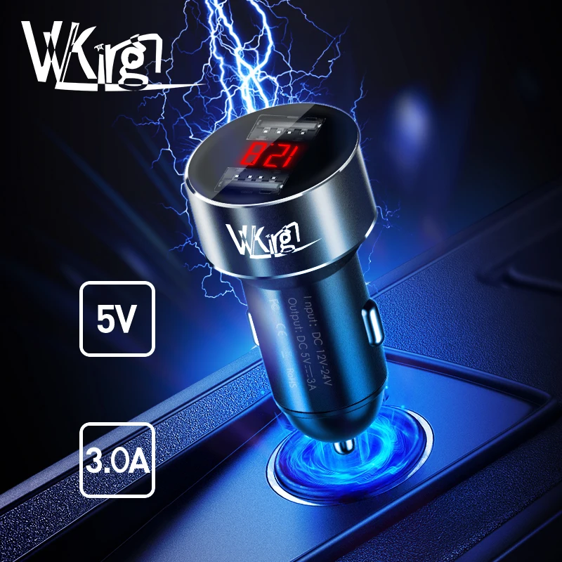 

VVKing Dual USB Car Charger 5V 3.0A Max For Huawei Xiaomi Samsung iPhone X 8 Plus Phone Tablet Car DVR Adapter USB Metal Charger