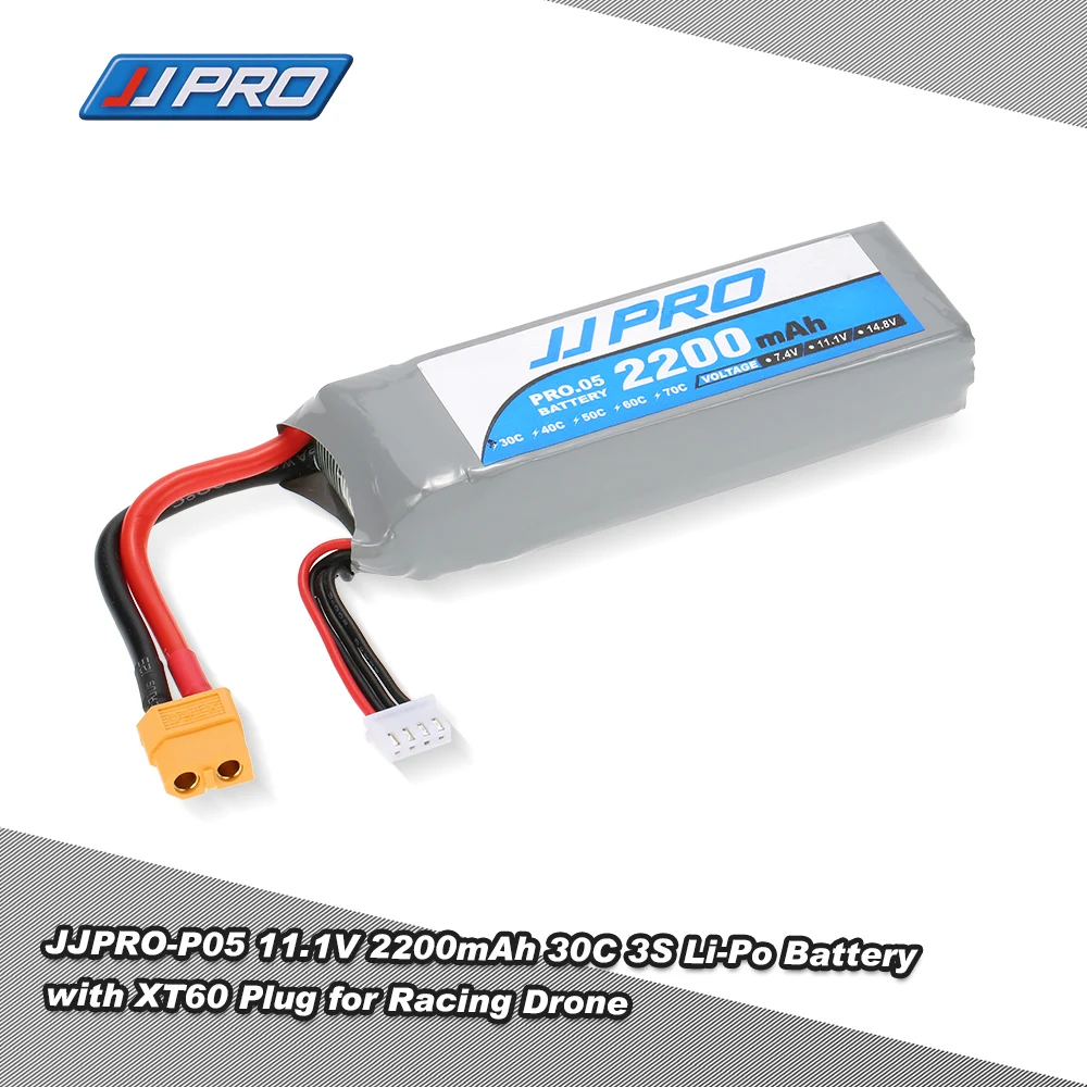 

Original JJRC JJPRO 11.1V 2200mAh 30C 3S Li-Po Battery XT60 Plug for P175 P200 QAV180 200 QAV250 ZMR250 H280 RC Quadcopter Drone