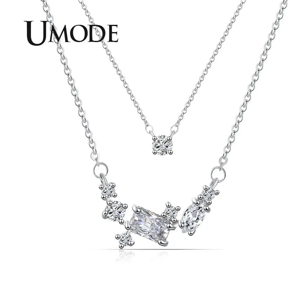 Женское Ожерелье с квадратной цепочкой UMODE колье чокер цирконием богемная
