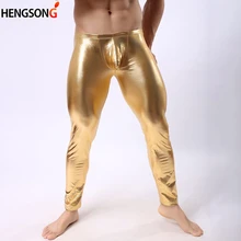 Модные мужские Штаны для выступлений тонкие узкие брюки черные леггинсы из искусственной кожи мужские сексуальные леггинсы