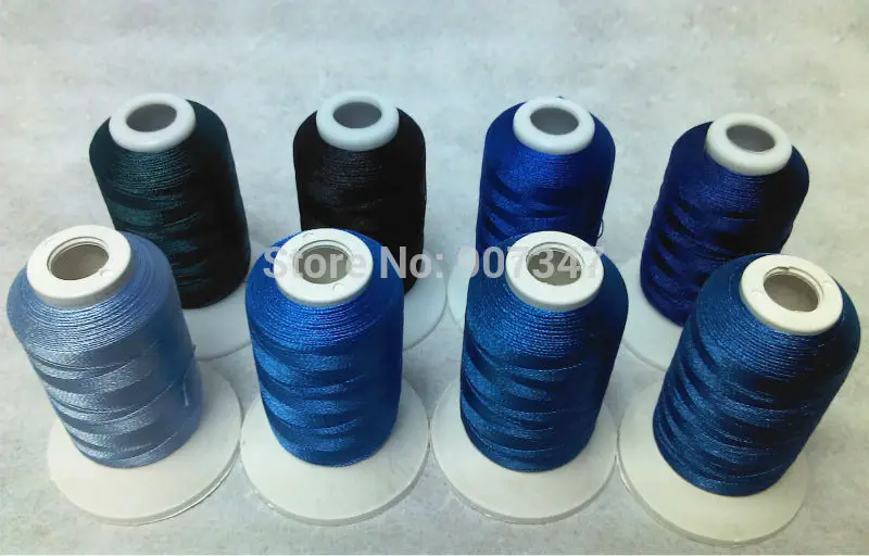 Нить для вышивания компьютерной машины нить из 100% полиэстера с синими цветами