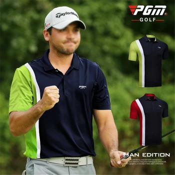 

Men's Professional Golf Shirts Colors Splicing High Elastic Breathable Sports Personal Fitting Base Shirts Tee Tops