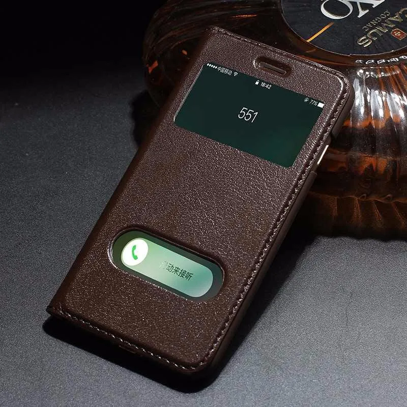 Genuine Leather Case For Iphone 7 7 8 Plus SE 2020 Case Window View Magnetic Protective Cover Coque For Iphone 8 7Plus Flip Case iphone 8 plus silicone case