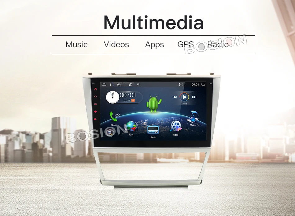 

10" 2g+16g 2 Din Car Dvd Android 7.1 For Toyota Camry 2007 2008 2009 2010 2011 Radio Stereo Gps Navigation With Steering Wheel