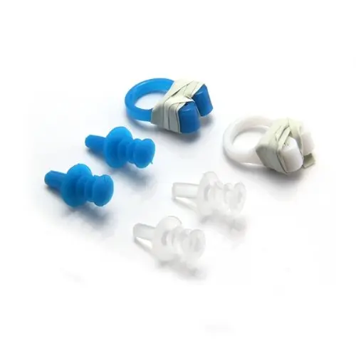 

Super sell 2 x Swimming Swim Diving Soft Nose Clip Ear Plug Earplug Set Color Random