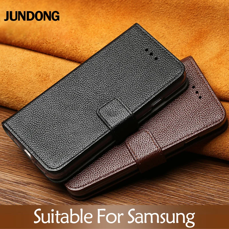 Flip Case For Samsung S6 S7 edge S8 S9 S10 Plus A30 A50 A70 Litchi Texture cover Note 8 9 10 A5 A7 A8 2018 J5 J7 2017 case | Мобильные
