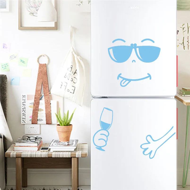 Cute Sticker Fridge Happy Face Kitchen Wall Refrigerator Vinyl Stickers Art Wall Decal For Home Decor New #3n20 (7)