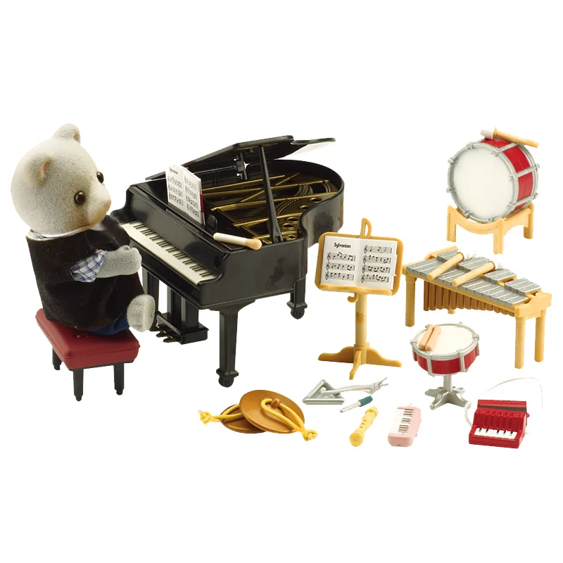 Sylvanian Family пушистый кукольный домик с животными фигурка медведя школьный