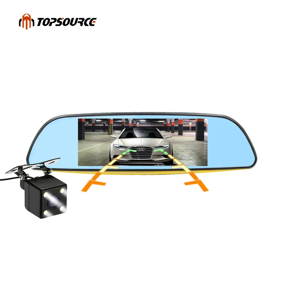 Зеркало видеорегистратор TOPSOURCE 6 86 дюйма 3G GPS DVR навигация двойной объектив камера
