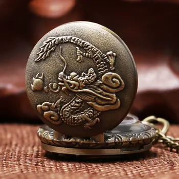 

small size Dragon design pocket watch men boy pendant watches Gift P917