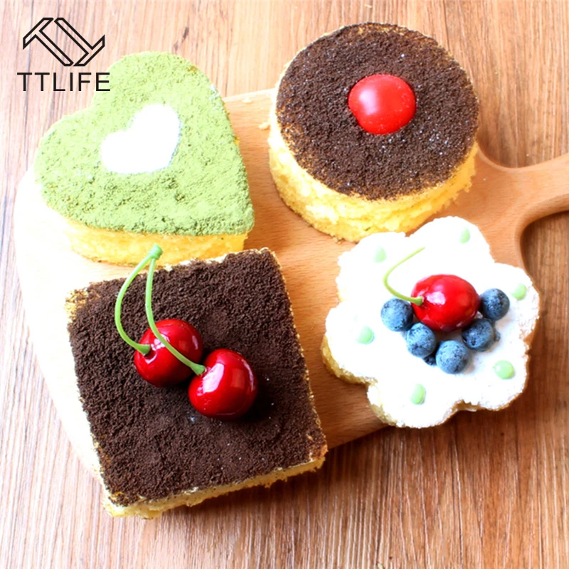 

TTLIFE 3pc Stainless Steel Mousse Chocolate Cake Mold Bread Confectionery Cutter Jelly Pudding Cookie Mold DIY Dessert Gadgets