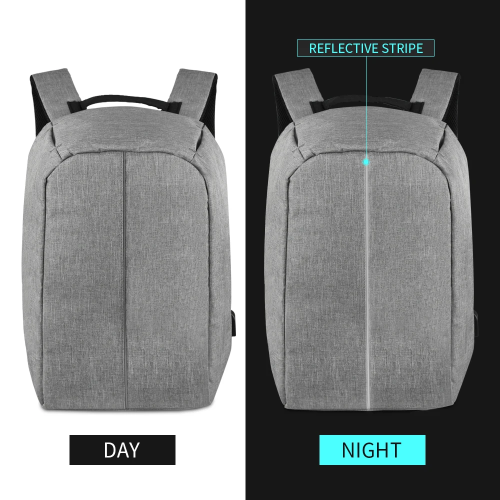 

Fashion Backpack With Reflective Stripe Multi-function Travel Backpacks Anti Theft School Laptop Rugtas Canvas Rucksack Mochila