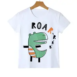 Мода мультфильм крокодил, динозавр, летняя футболка для мальчиков и девочек, футболки с изображением мультипликационных персонажей для