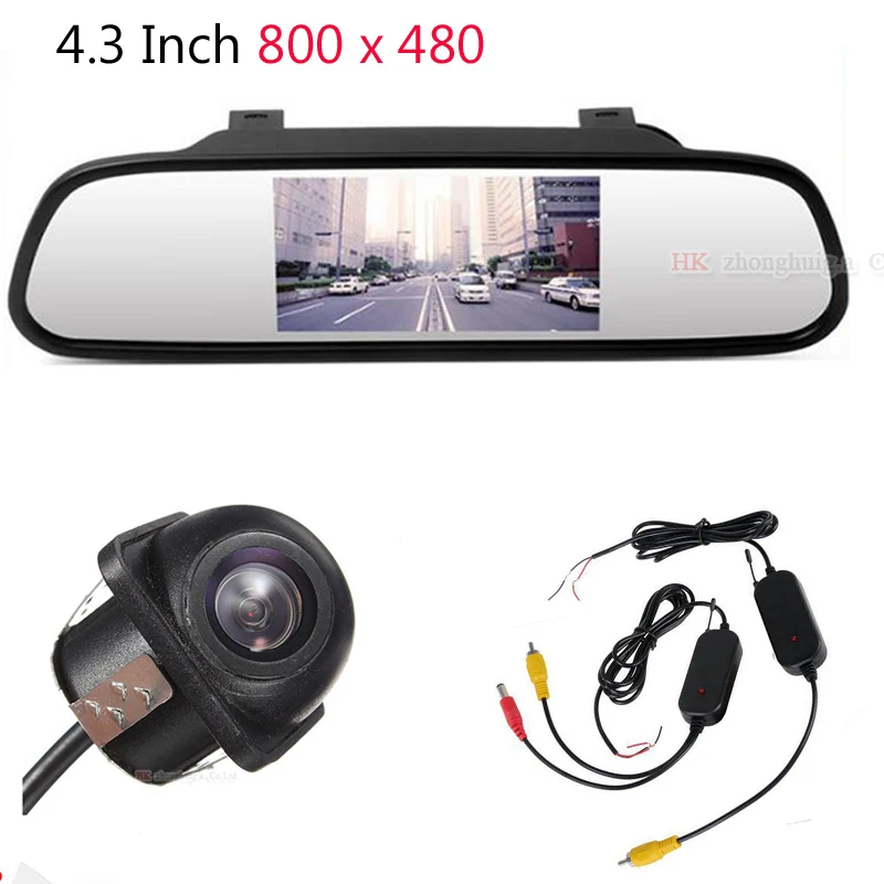 

Parking System 3 in 1 hd 4.3 Digital TFT LCD Mirror Auto Car Parking Monitor+Wireless 170 Degrees Mini Car Rear view Camera