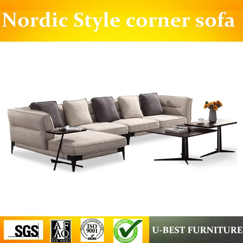 cheap U BEST wholesale couch living room sofa furniture modern nordic style fabric sofa set leisure corner sofa