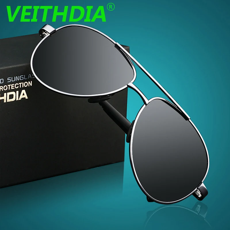 

VEITHDIA UV400 Pilot Yurt Sun Glasses Men Polarized Sunglasses Brand Logo Design Driving Sun Glasses Goggles Oculos de sol 1306